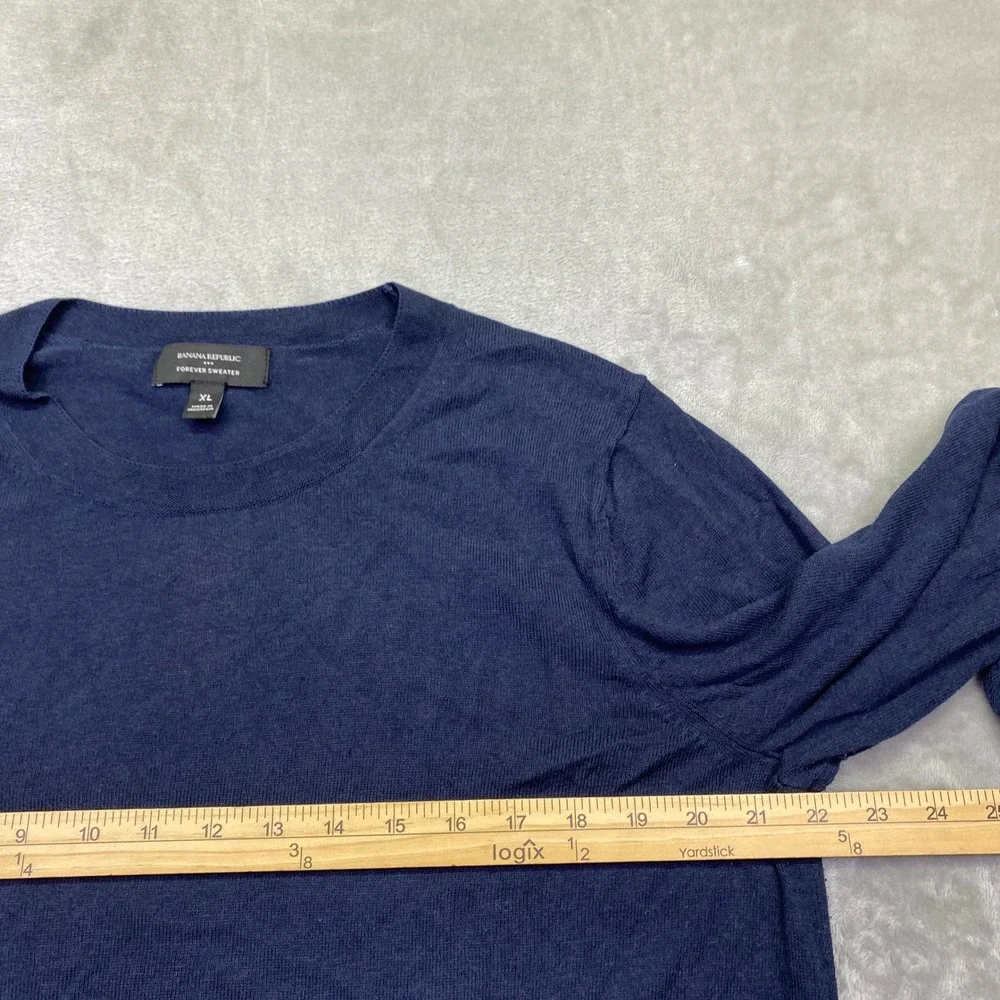 Banana‎ Republic Forever Sweater Mens XL Navy Blue Crew Neck Preppy Pullover